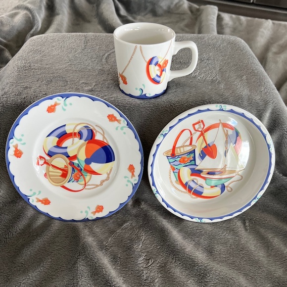 Tiffany & Co. Other - 🎉Host Pick🎉 Tiffany & Co. Vintage Seashore 3-piece Baby Dish and Cup Set